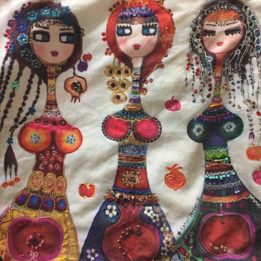 Handpainted throw pillow case - Picture 2 of 7